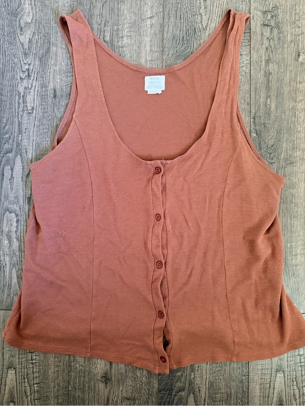 RVCA Terra Cotta Button-Front Tank